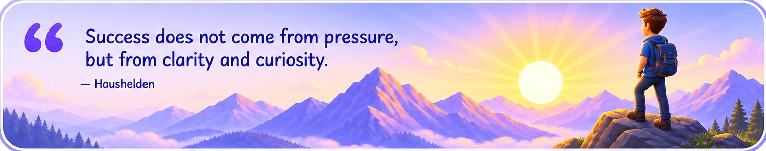 Success does not come from pressure, but from clarity and curiosity. – Haushelden