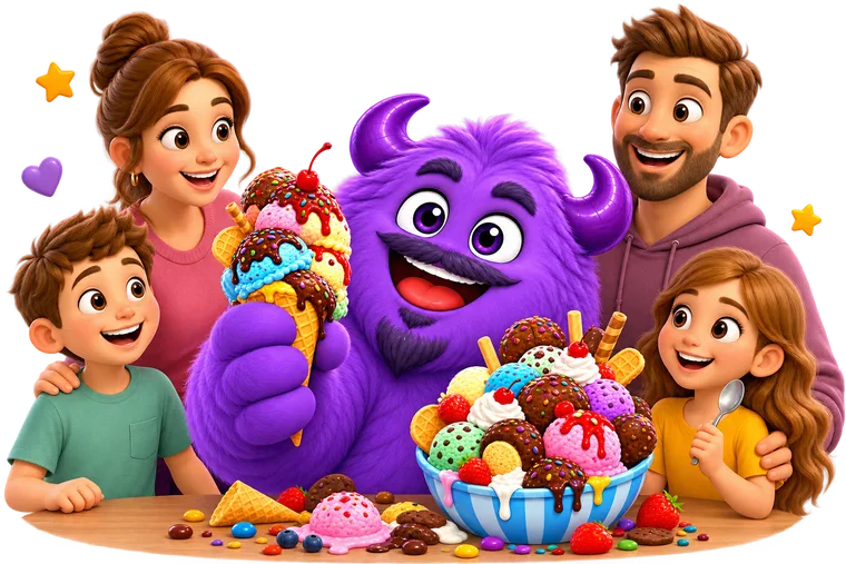A family sitting at the table planning tasks together